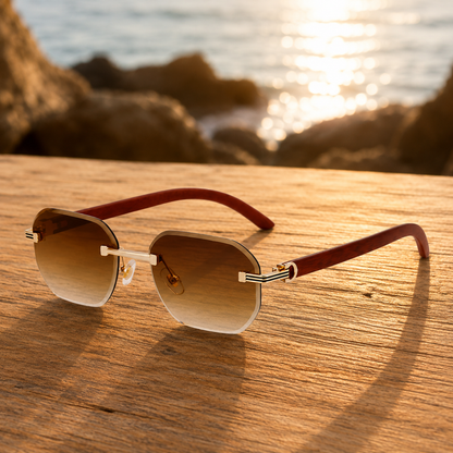 Rimless Metal Sunglasses