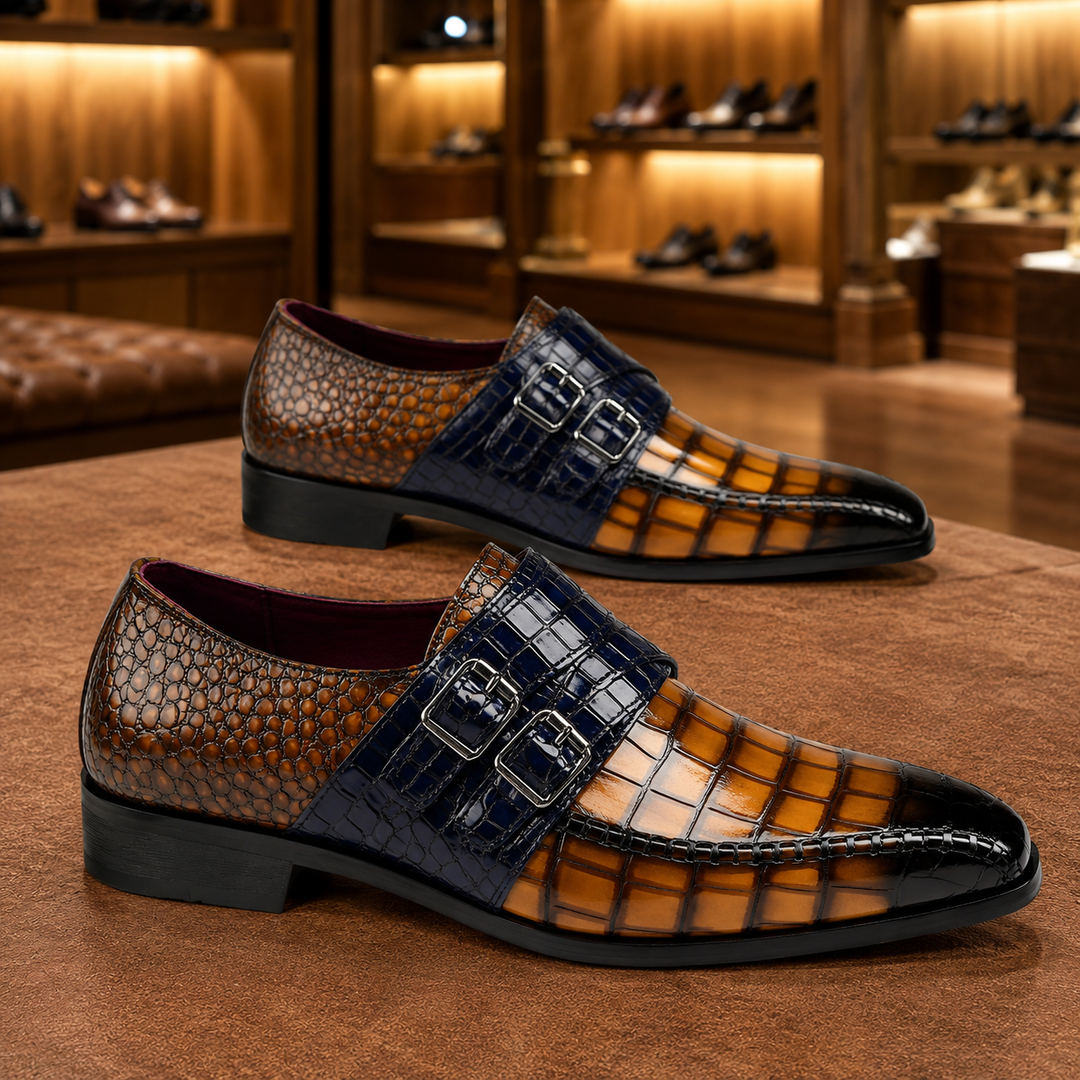 Elegant Crocodile Monk Shoes