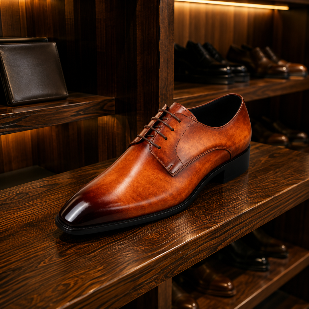 Plain Toe Derby Shoes