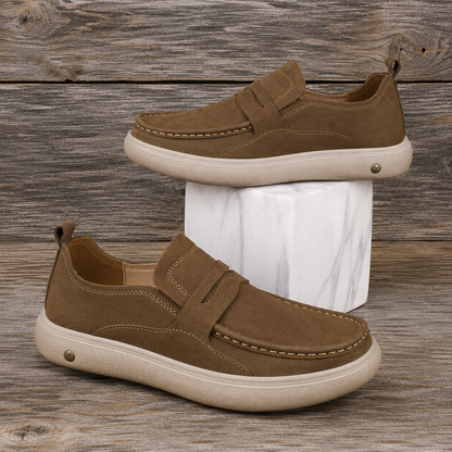 Cushioned Leather Loafer Sneakers