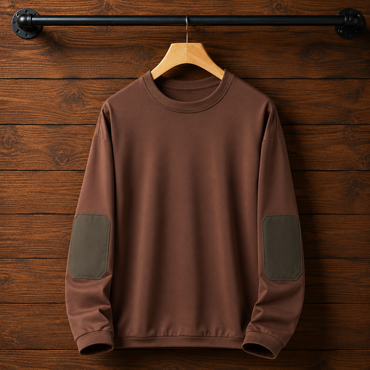 Crewneck Elbow-Patch Sweatshirt