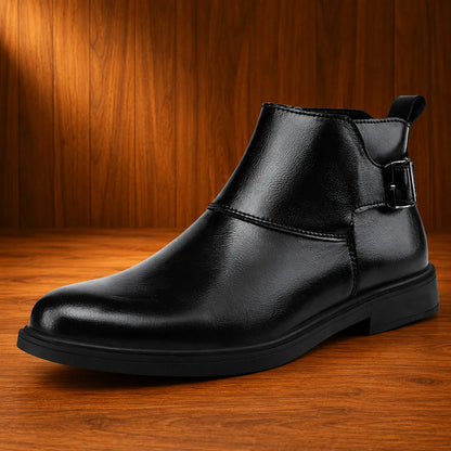 Buckle-Strap Ankle Boots