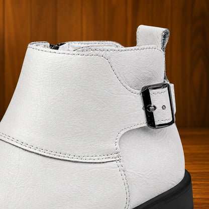 Buckle-Strap Ankle Boots