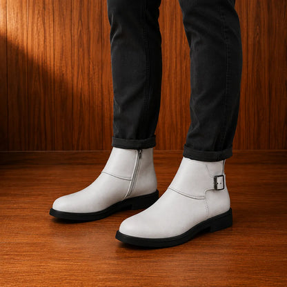 Buckle-Strap Ankle Boots