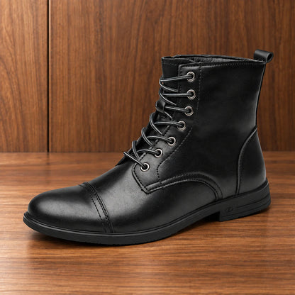 Cap Toe Lace-Up Boots