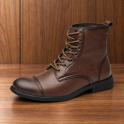 Cap Toe Lace-Up Boots