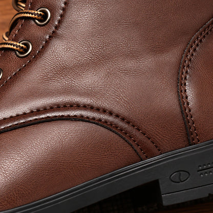 Cap Toe Lace-Up Boots