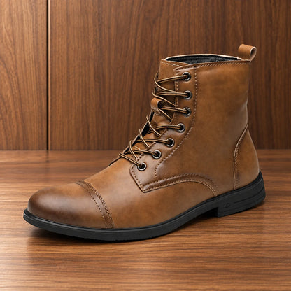 Cap Toe Lace-Up Boots