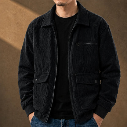 Casual Corduroy Zip Jacket