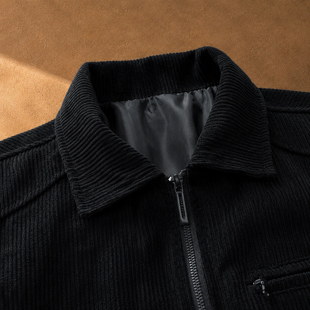 Casual Corduroy Zip Jacket