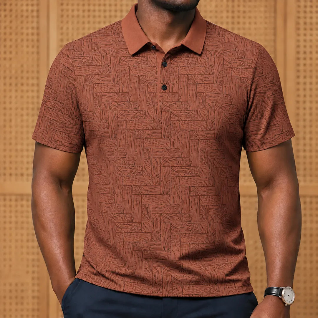 Casual Print Polo Shirt