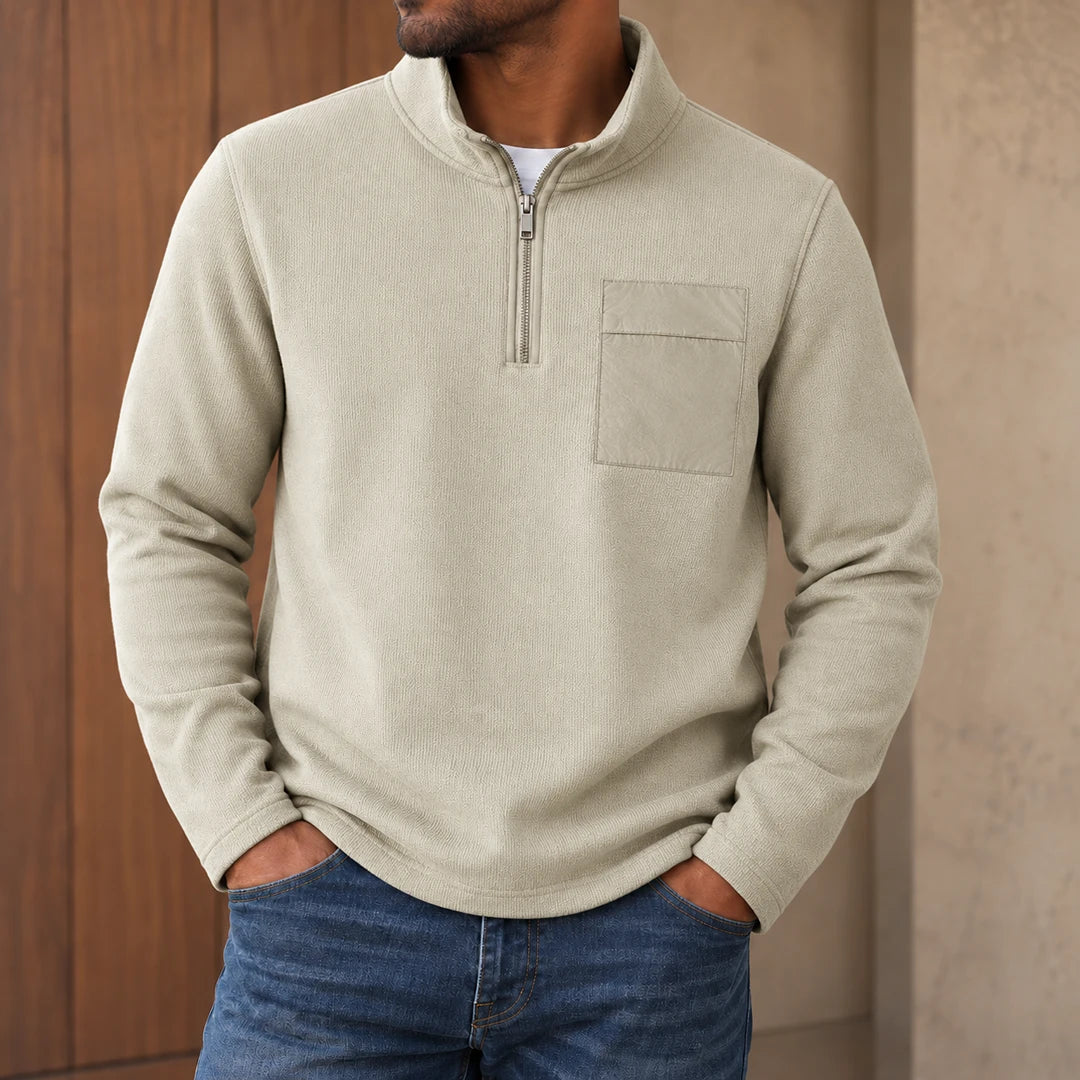 Casual Textured Pullover Sweatshirt