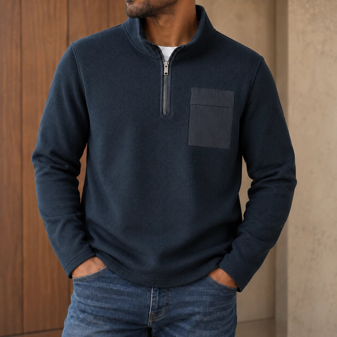 Casual Textured Pullover Sweatshirt