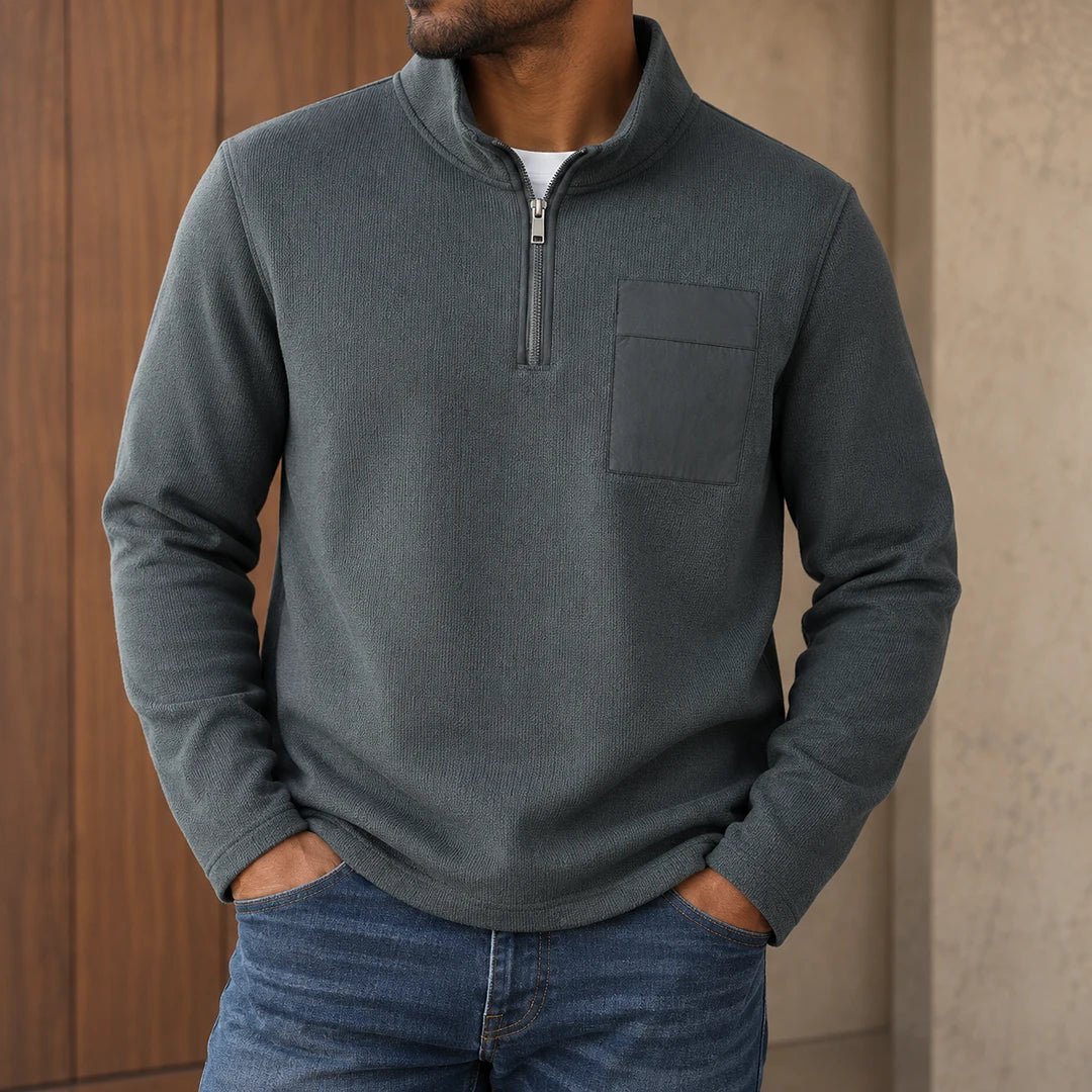 Casual Textured Pullover Sweatshirt