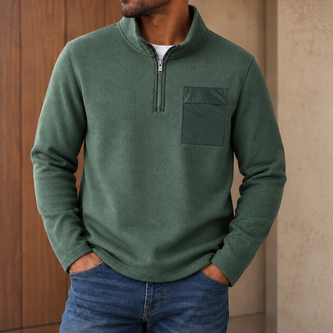 Casual Textured Pullover Sweatshirt