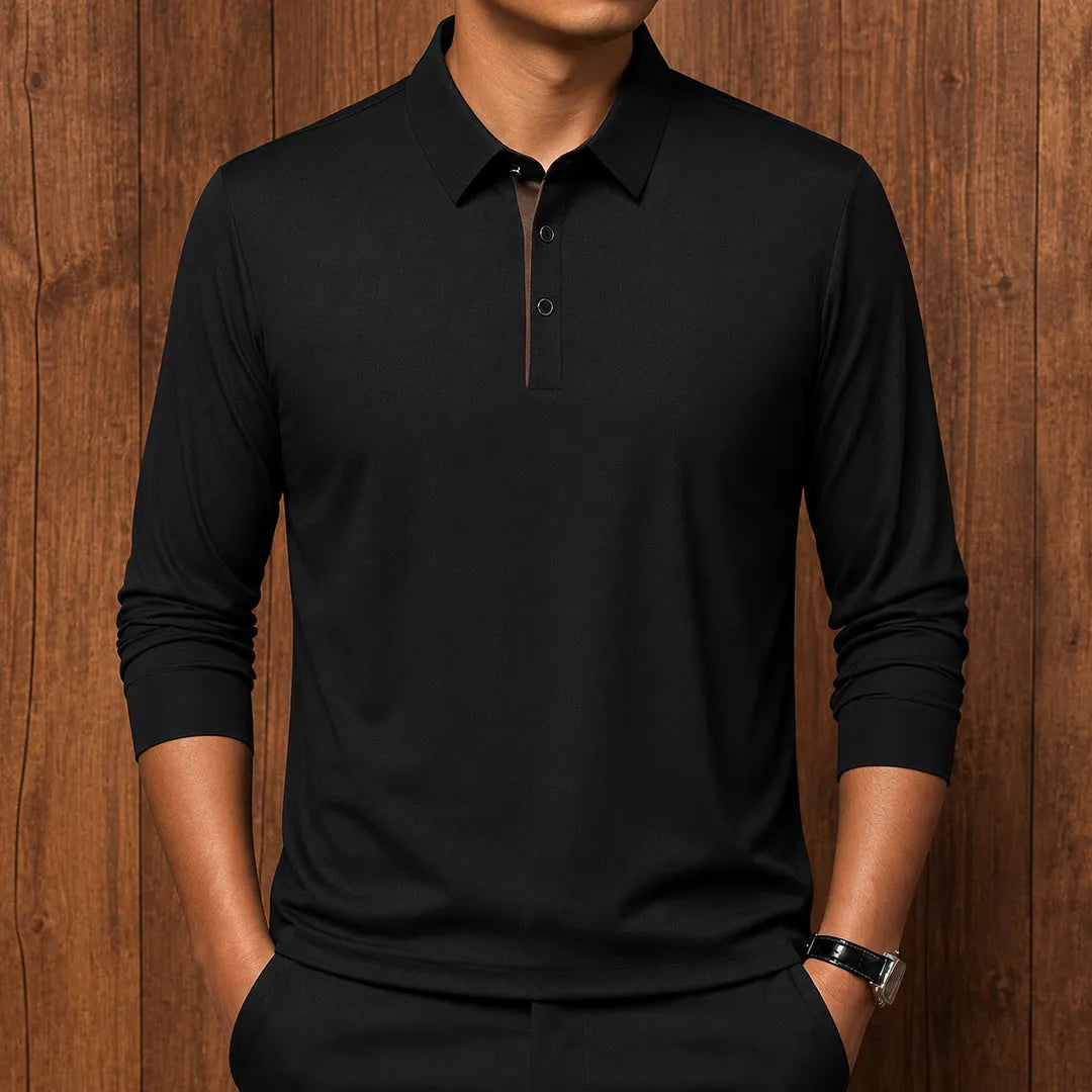 Classic Button Placket Polo Shirt