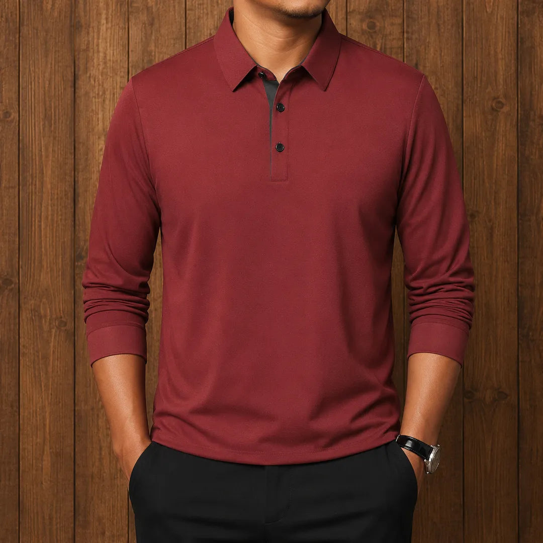 Classic Button Placket Polo Shirt