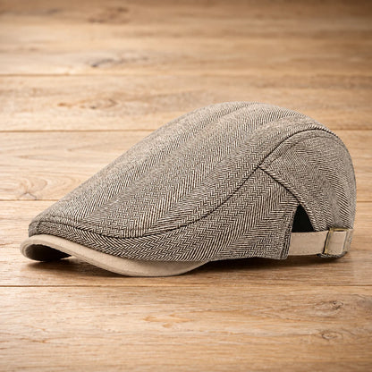 Classic Herringbone Flat Cap