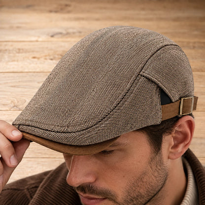Classic Herringbone Flat Cap