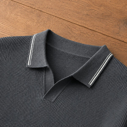 Classic Textured Polo Sweater