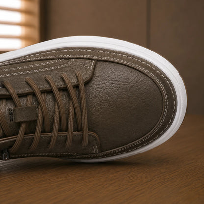 Contrast Sole Lace-Up Sneakers
