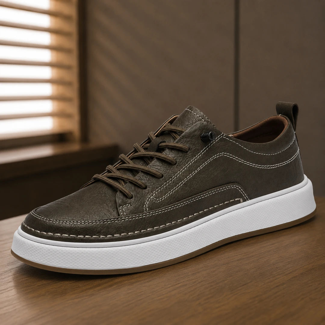 Contrast Sole Lace-Up Sneakers