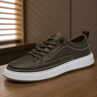 Contrast Sole Lace-Up Sneakers