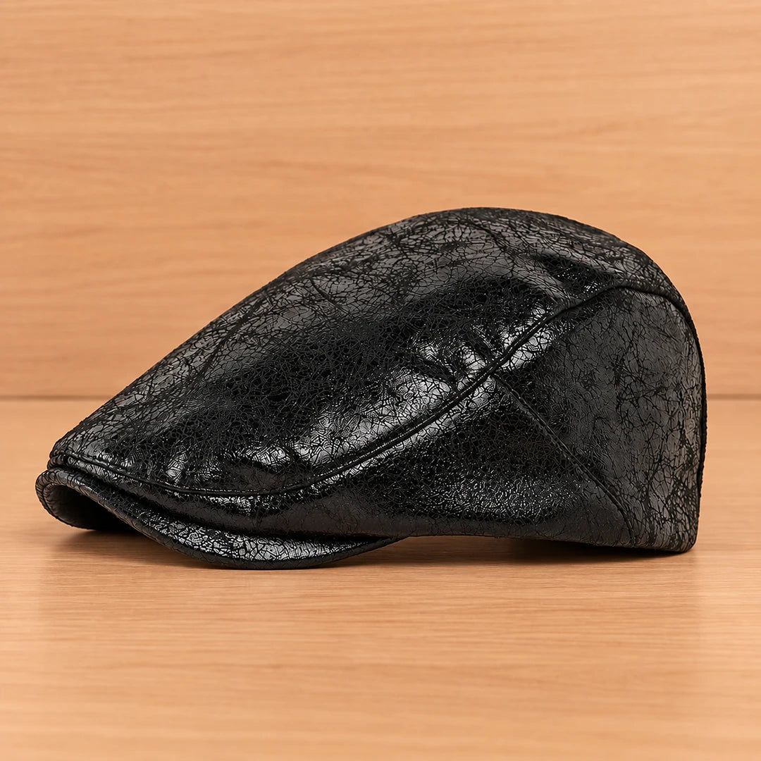 Crackle Patterned Flat Cap