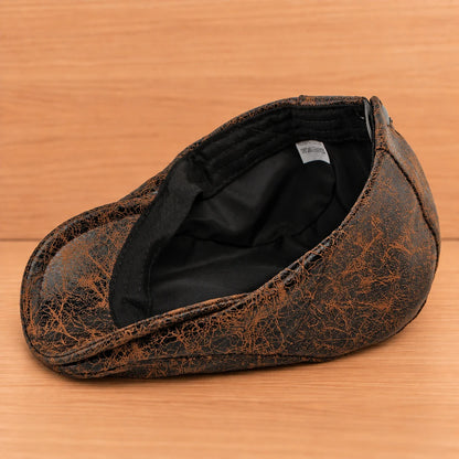 Crackle Patterned Flat Cap