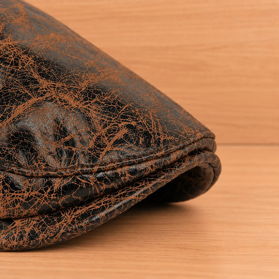 Crackle Patterned Flat Cap