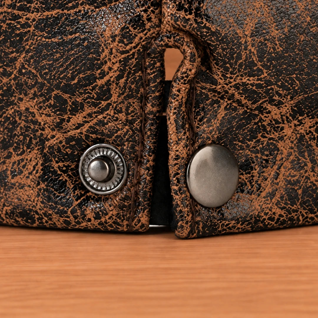 Crackle Patterned Flat Cap
