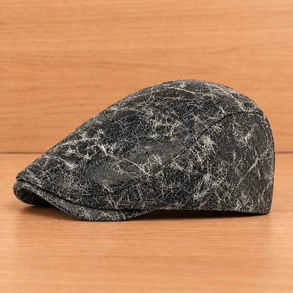 Crackle Patterned Flat Cap