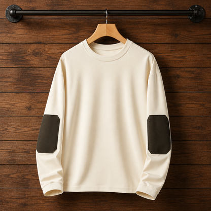 Crewneck Elbow-Patch Sweatshirt