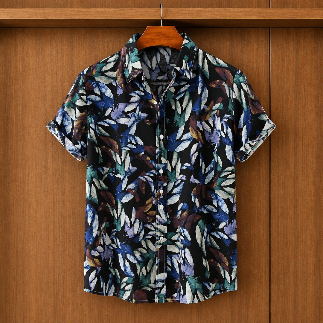 Printed Button-Up Shirt