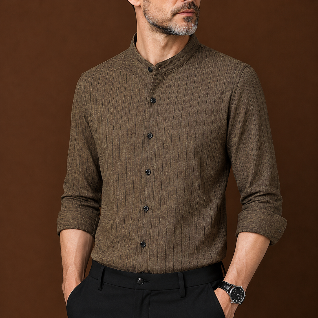 Striped Mandarin Shirt