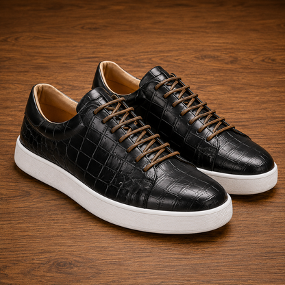 Textured Leather Sneakers