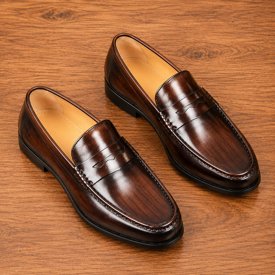 Slip-On Leather Penny Loafers