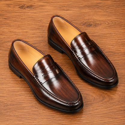 Slip-On Leather Penny Loafers