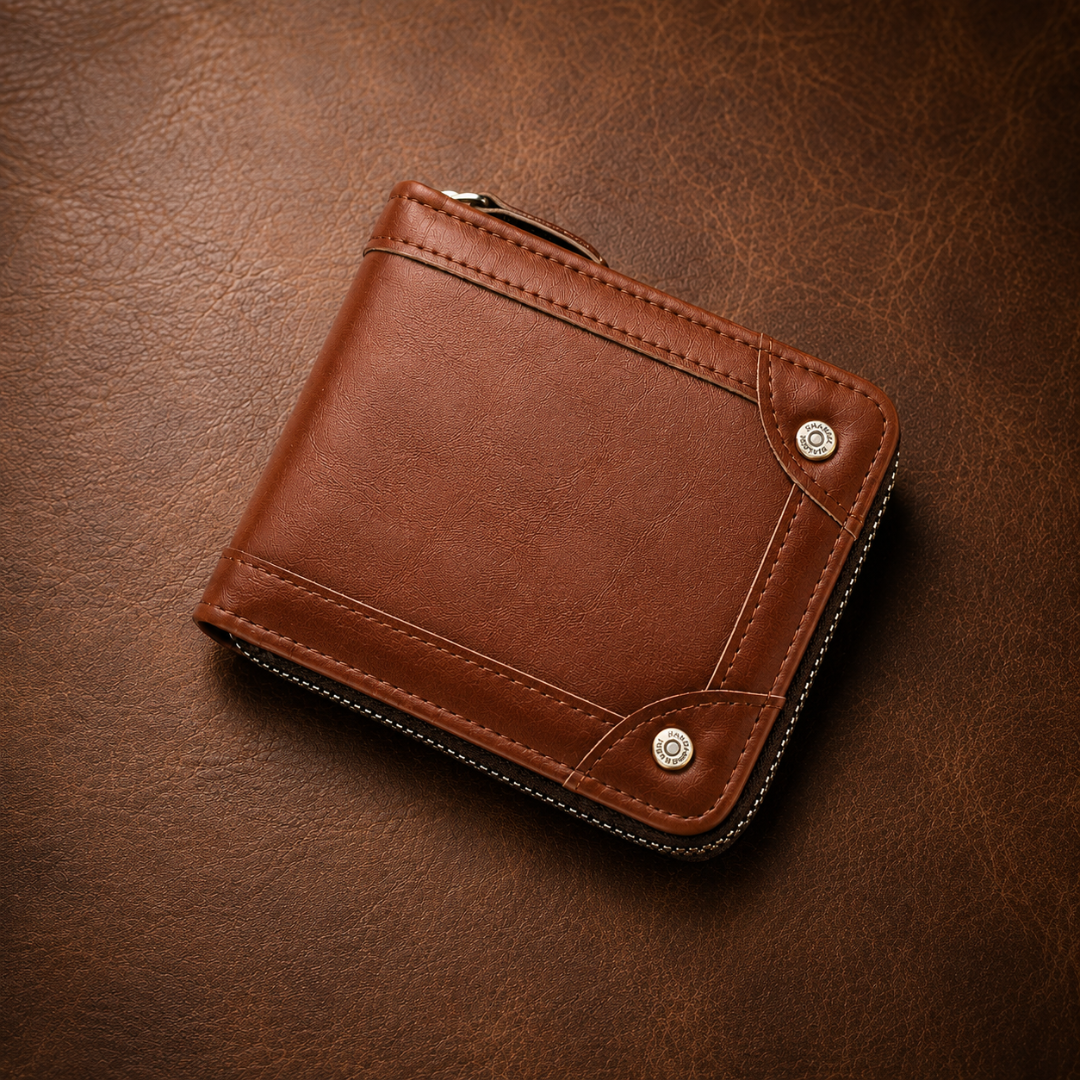 Leather Zipper Wallet