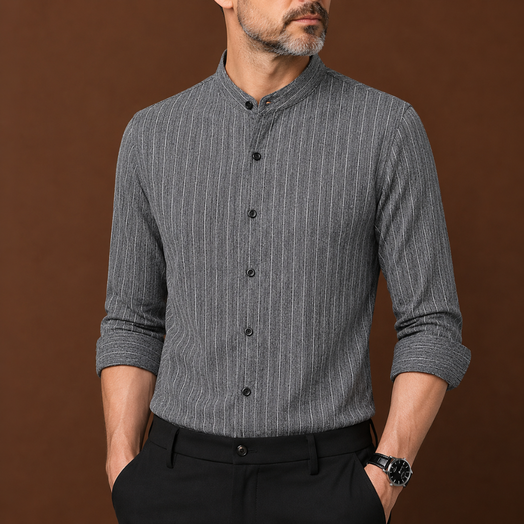 Striped Mandarin Shirt