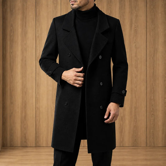 Double-Breasted Wool Overcoat