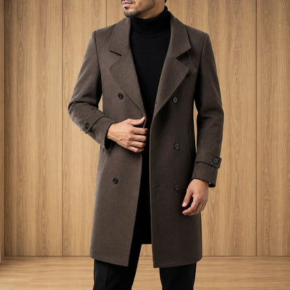 Double-Breasted Wool Overcoat