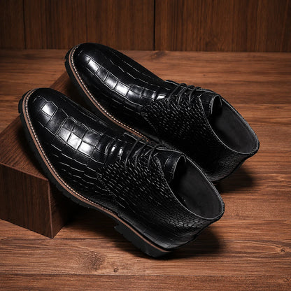 Embossed Pattern Ankle Boots