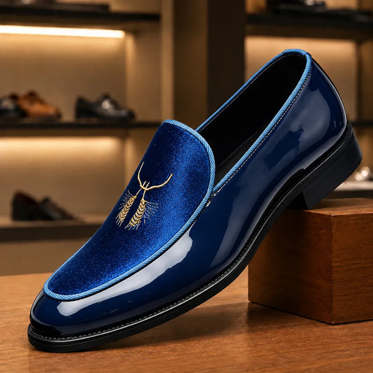 Embroidered Detail Dress Loafers