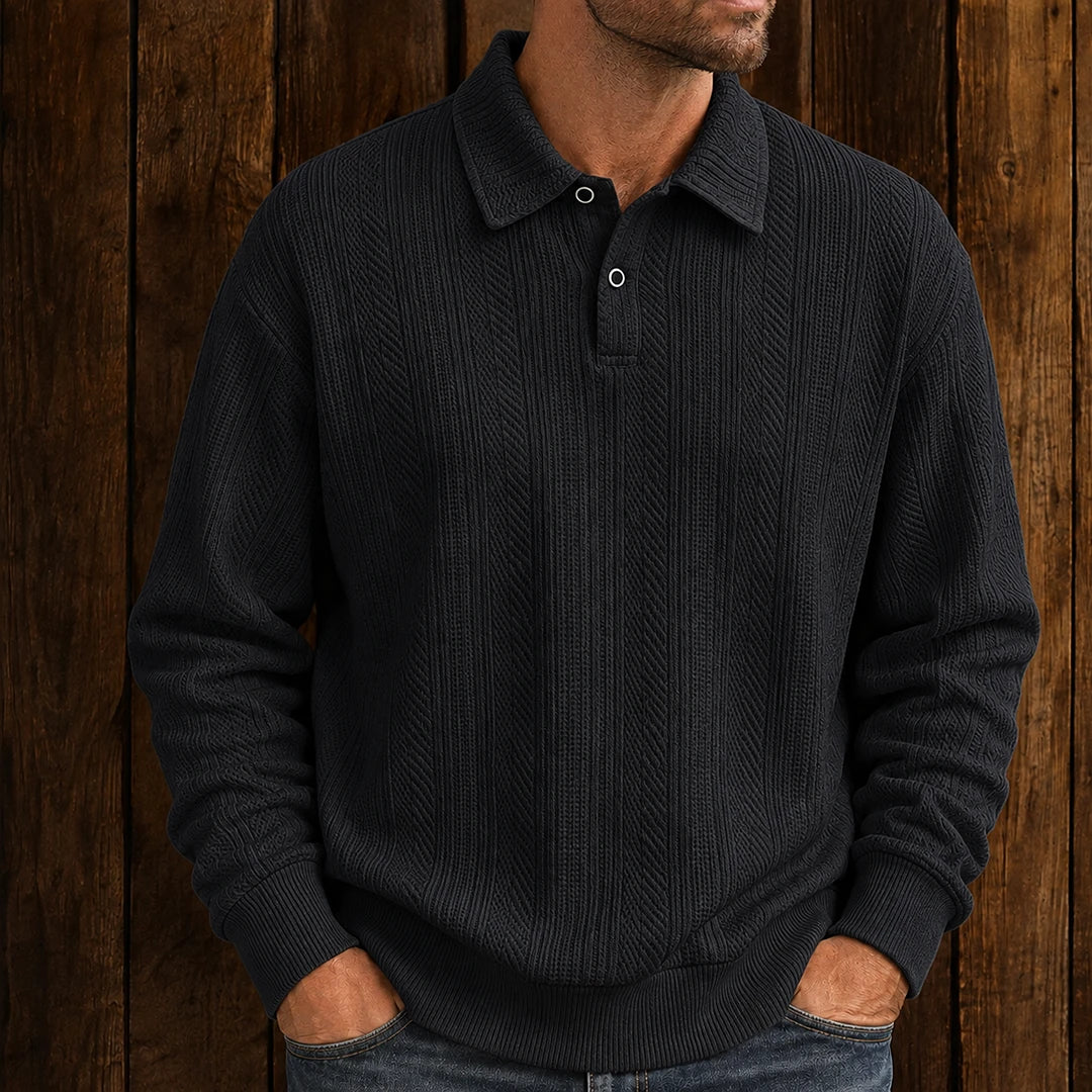 Everyday Textured Polo Sweater