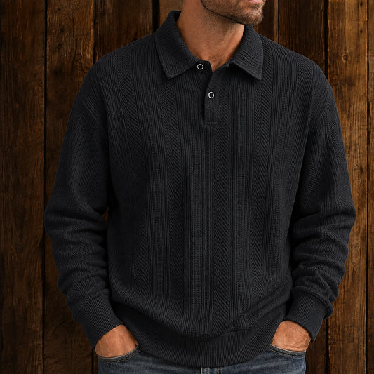 Everyday Textured Polo Sweater