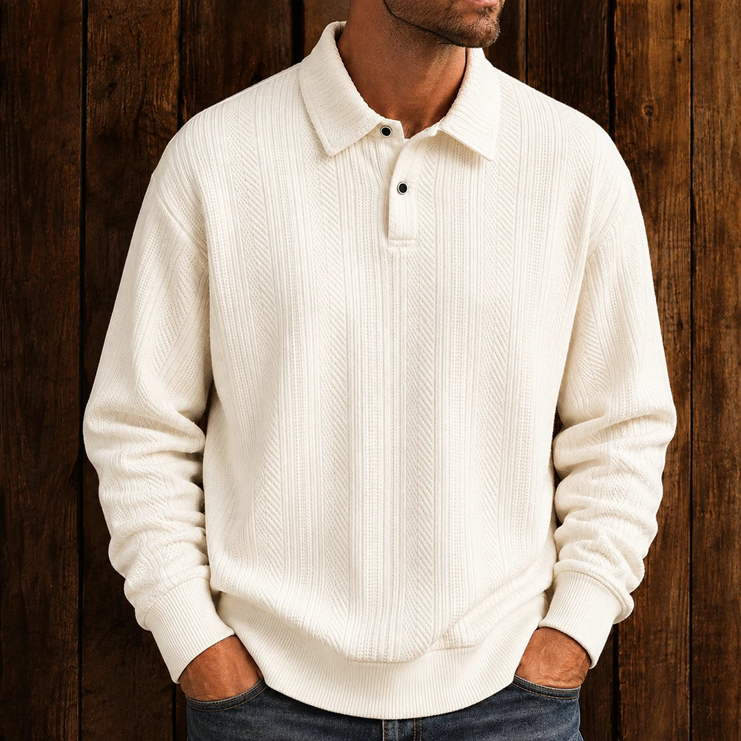 Everyday Textured Polo Sweater