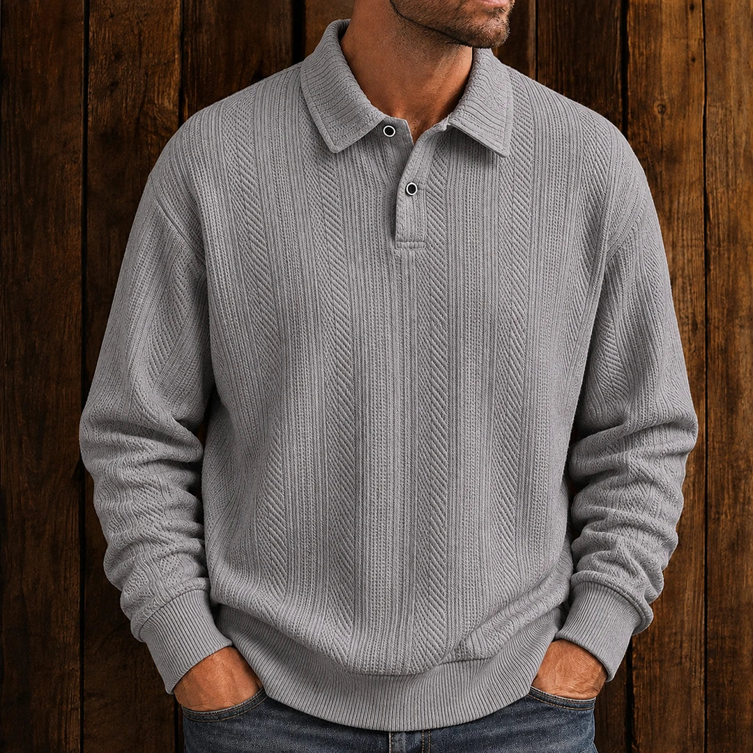 Everyday Textured Polo Sweater
