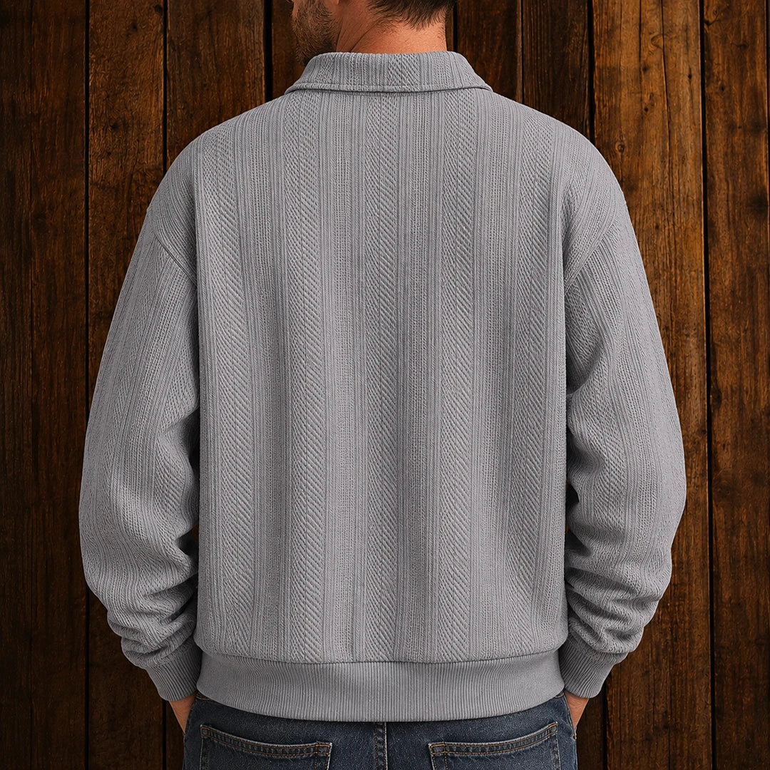 Everyday Textured Polo Sweater