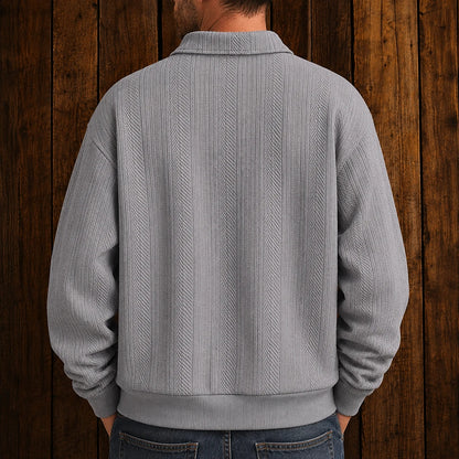 Everyday Textured Polo Sweater